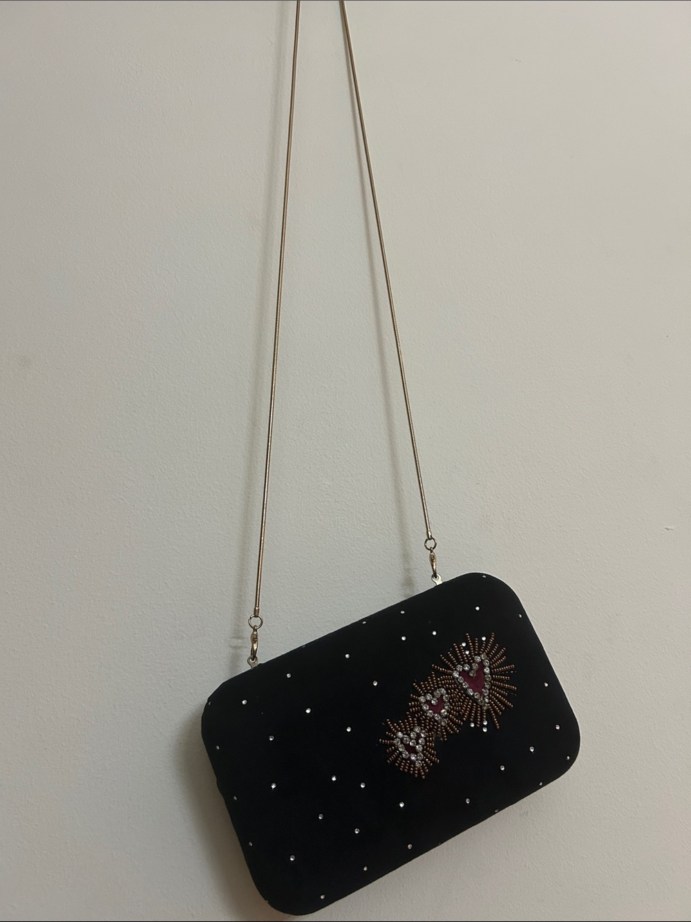 Zara Black Embellished Crossbody Evening Bag